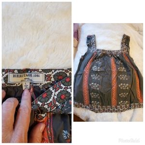 Gray floral print tank